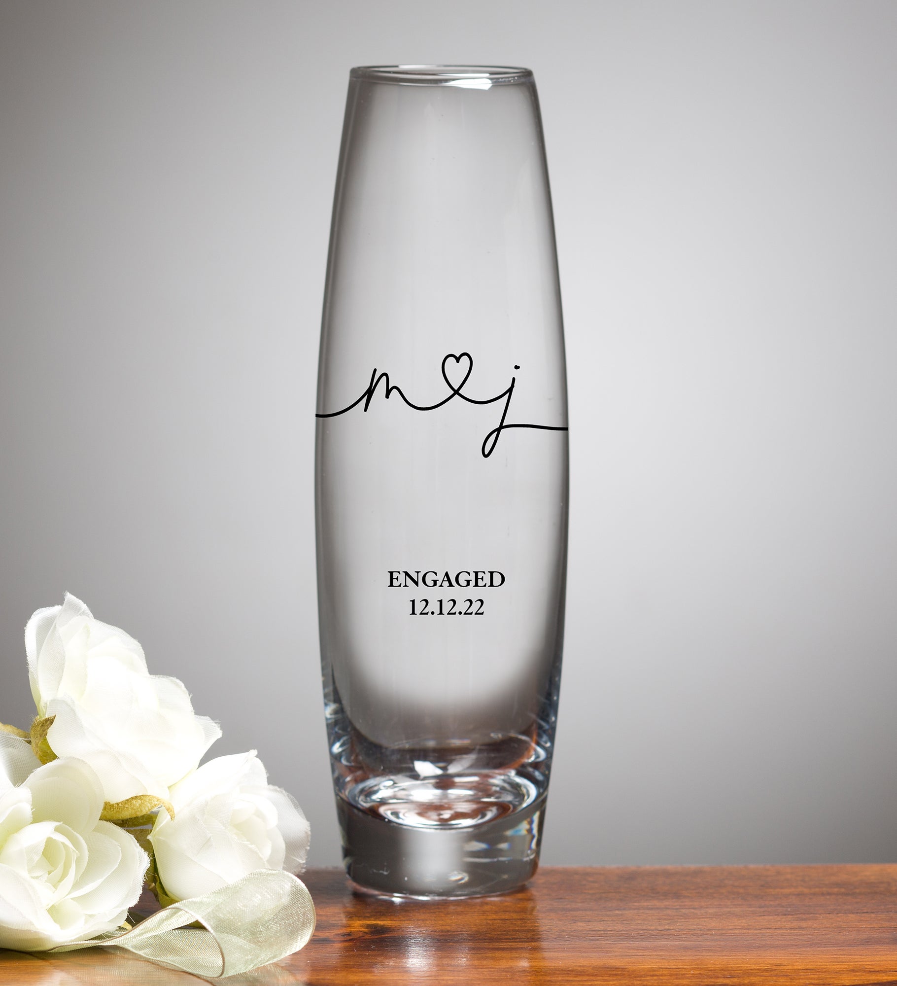 Drawn Together By Love Personalized Printed Bud Vase